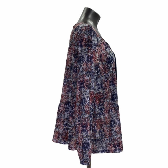 DEPT222 Floral Embroidered Tassel Tie L/S Blouse - Picture 4 of 12